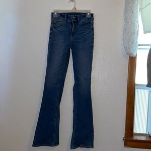 Light boot cut blue jeans